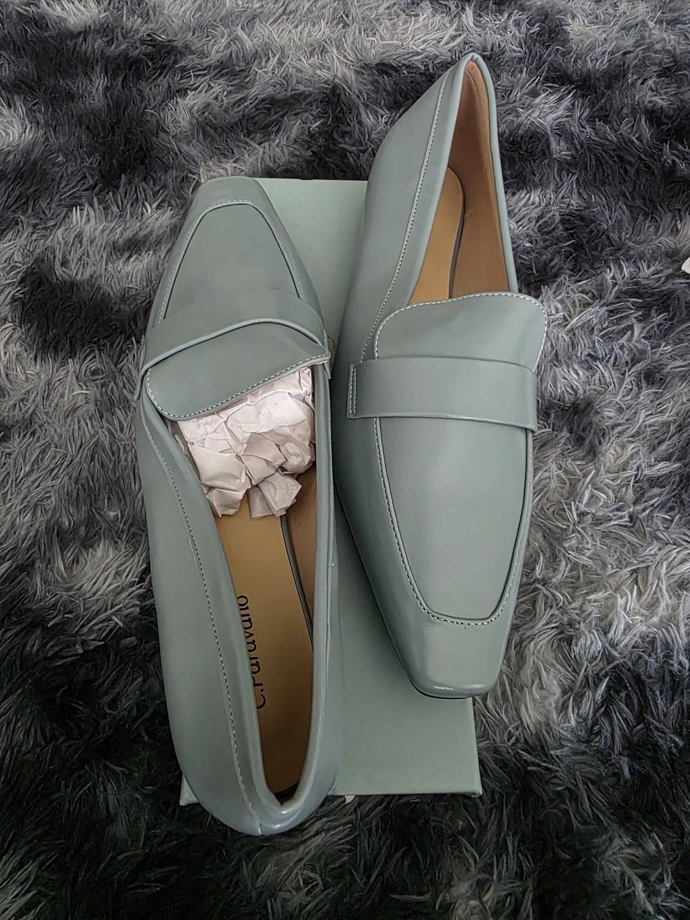 Women's Sage Green Slip-On Loafers with Cushioned Insole